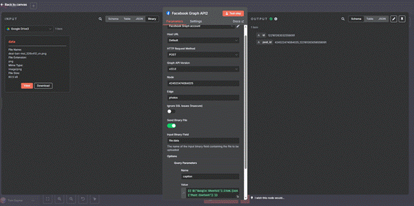 Cấu hình node đăng lên Facebook