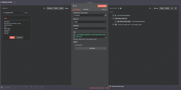 Cấu hình node đăng lên X (Twitter)
