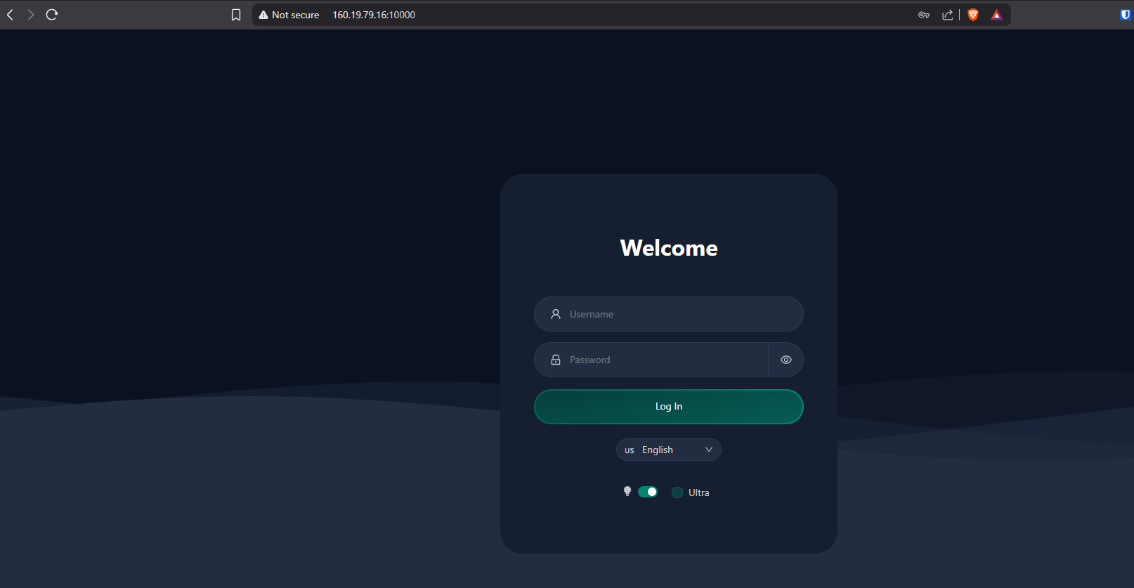 giao diện đăng nhập X-UI