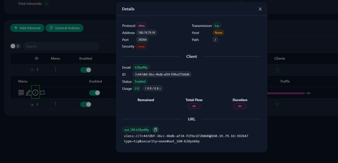 Hướng dẫn lấy thông VLESS