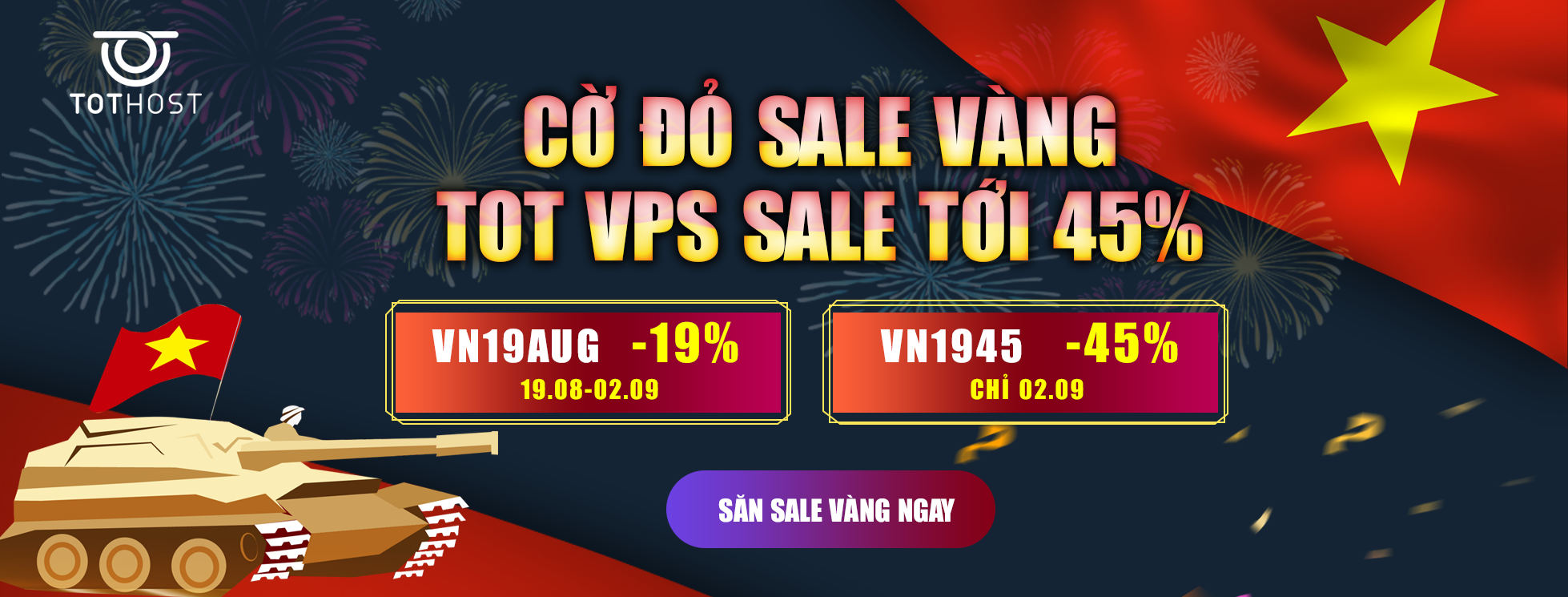 Cờ đỏ sale vàng: TOT VPS sale tới 45%