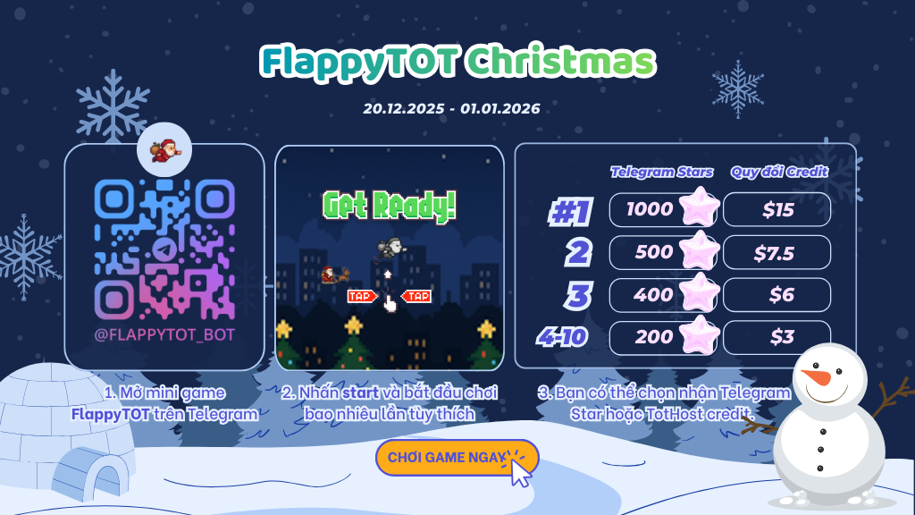 Hướng dẫn chơi mini game Flappy TOT