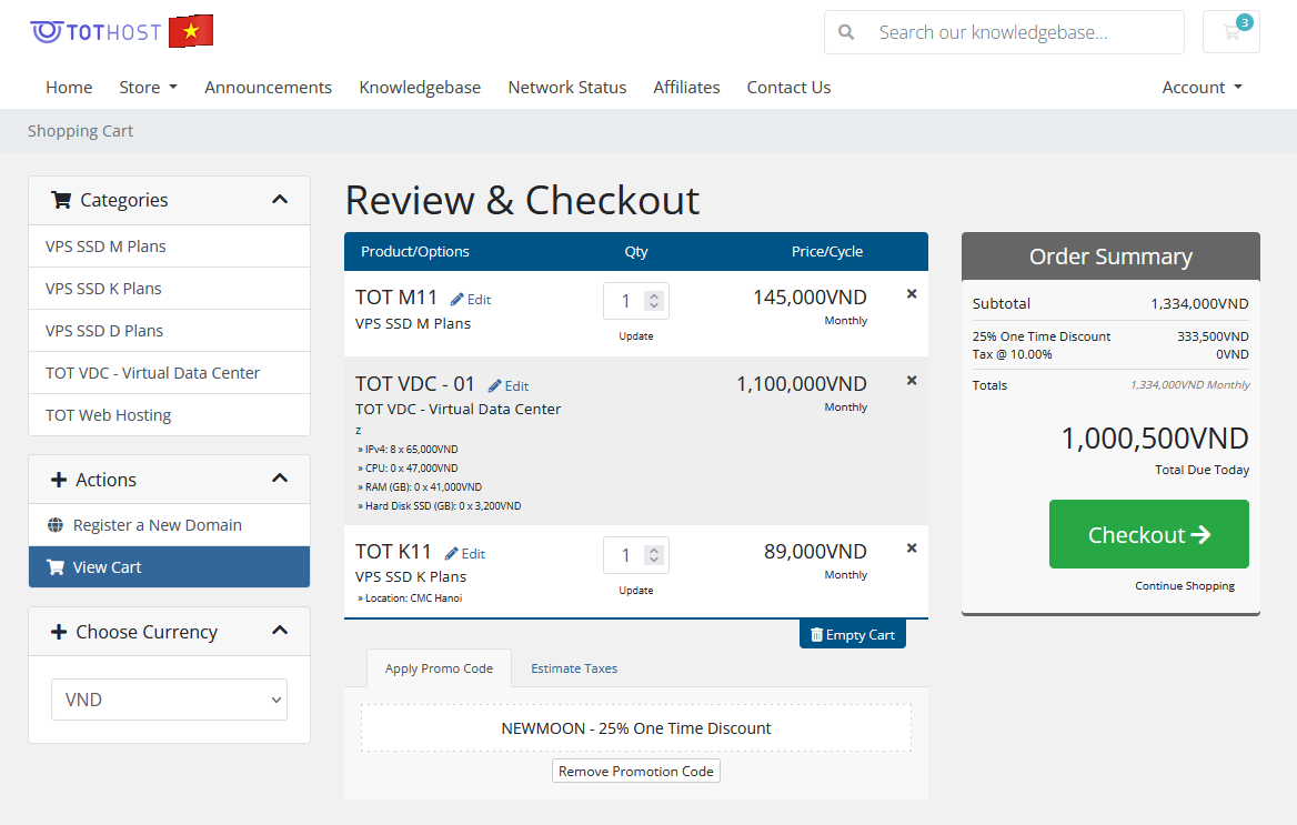 Nhập mã NEWMOON khi mua vps mới để được ưu đãi 25% từ CloudyTek