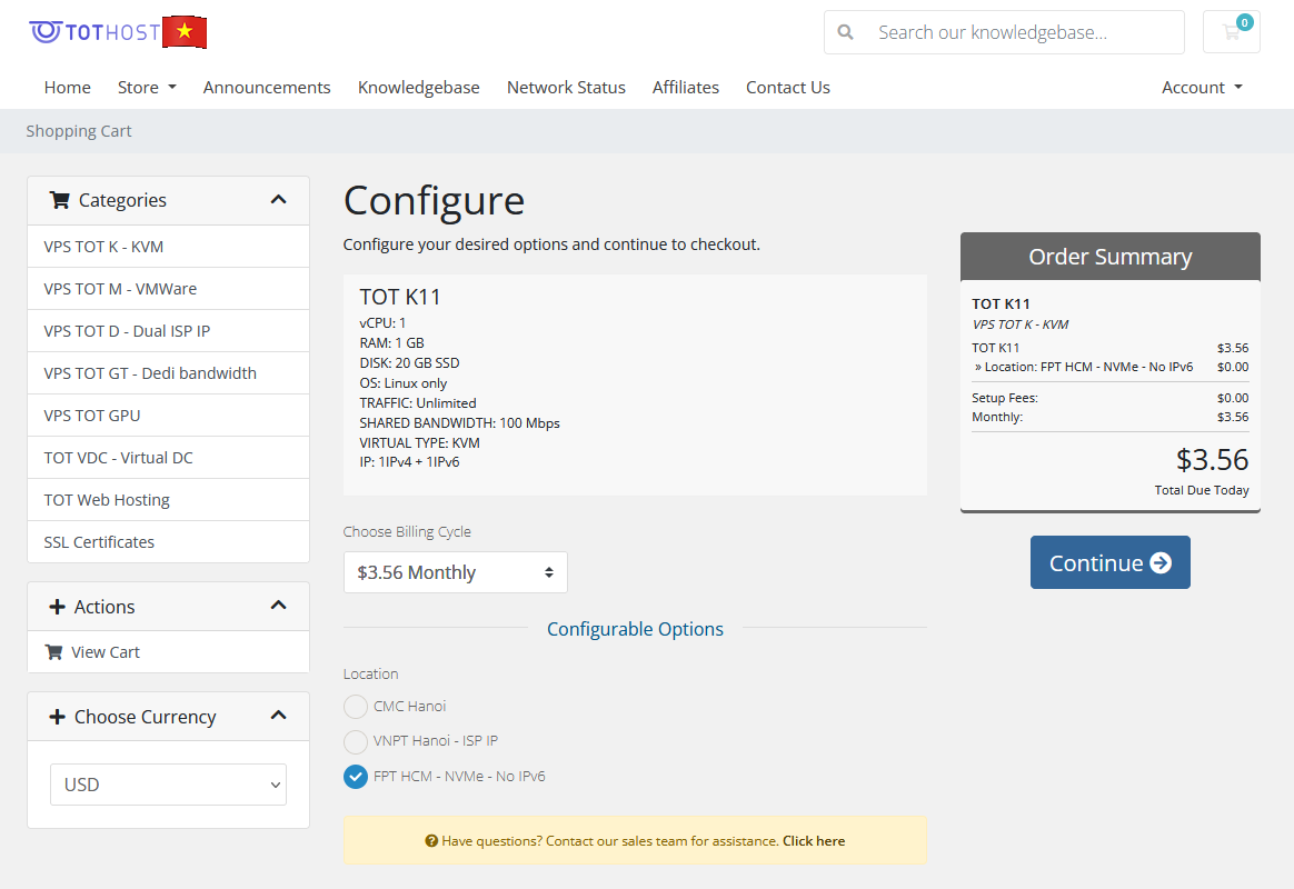 Cách mua VPS TOT K location tp Hồ Chí Minh
