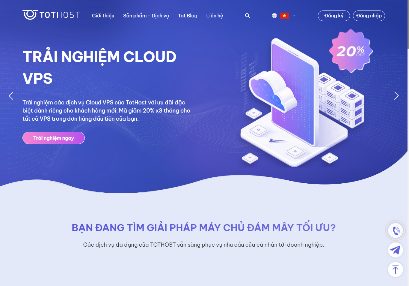 Giao diện trang chủ CloudyTek