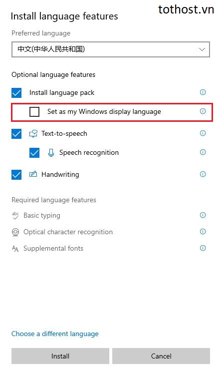 Tải xuống ngôn ngữ mới trên Windows 10