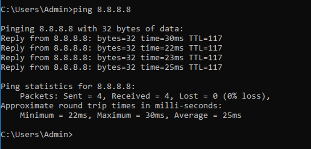 kiểm tra mạng: ping thông 