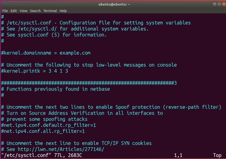 Sysctl Configuration