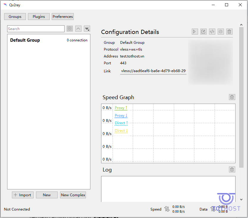 Cửa sổ giao diện Qv2ray